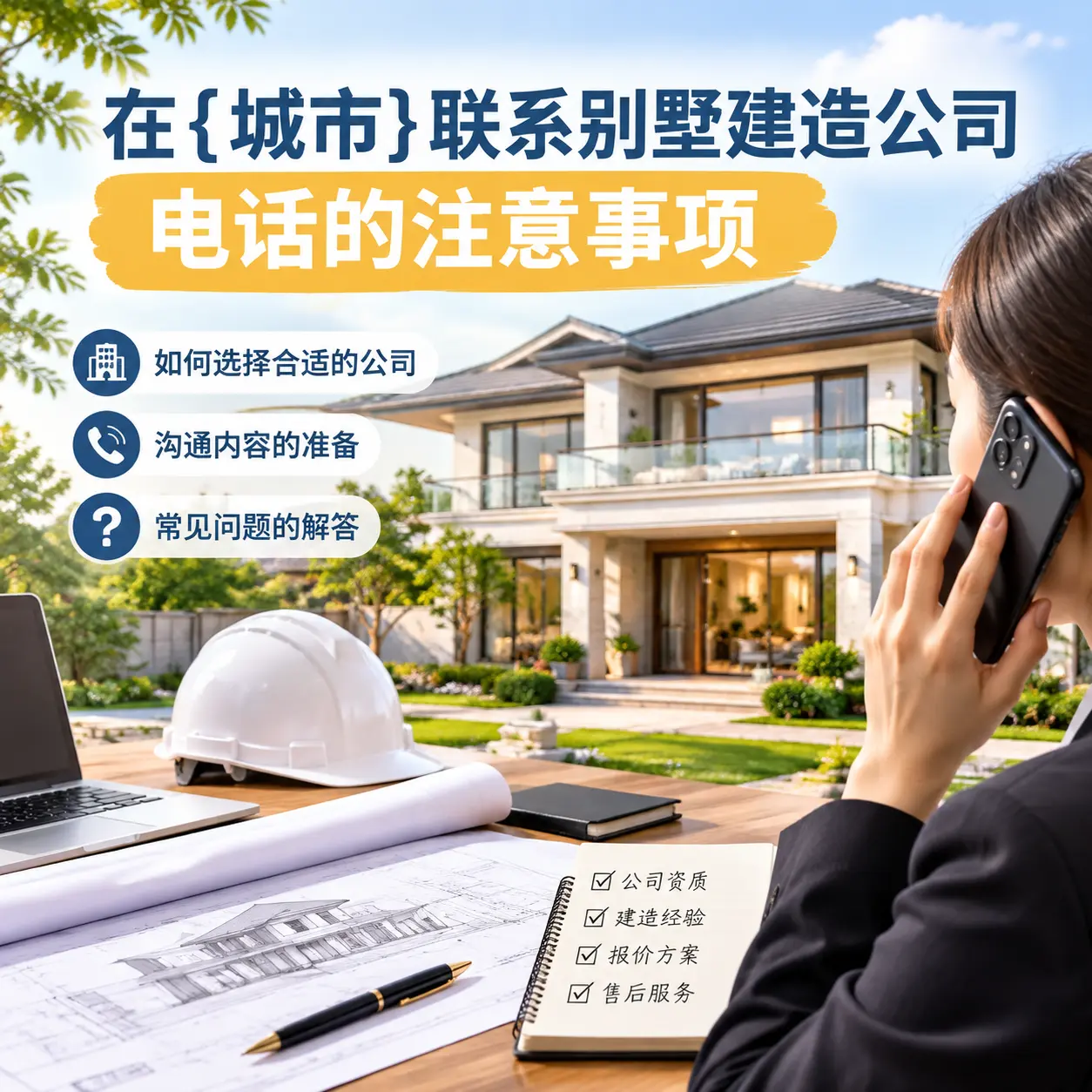 在三都联系别墅建造公司电话的注意事项